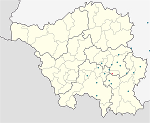 Mapa mesta Spiesen-Elversberg so značkami pre jednotlivých podporovateľov