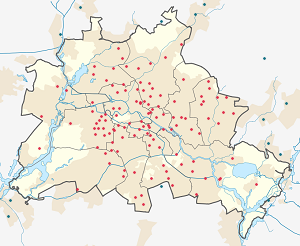 Kort over Berlin med tags til hver supporter 