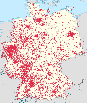 Kaart van Duitsland met markeringen voor elke ondertekenaar