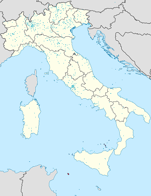 Italija žemėlapis su individualių rėmėjų žymėjimais