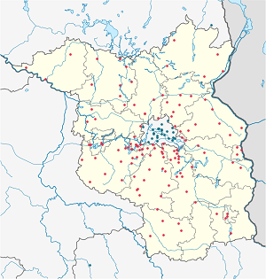 Karte von Brandenburg mit Markierungen für die einzelnen Unterstützenden