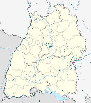 Mapa de Ulm com marcações de cada apoiante