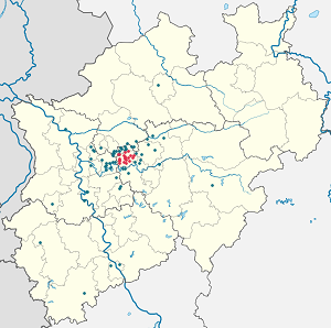 Karte von Bochum mit Markierungen für die einzelnen Unterstützenden