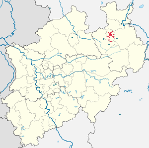 Mapa de Bielefeld com marcações de cada apoiante