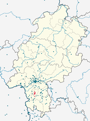 Mapa města Darmstadt se značkami pro každého podporovatele 