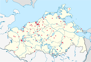 A(z) Mecklenburg-Elő-Pomeránia térképe címkékkel minden támogató számára