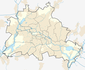Mapa města Tempelhof-Schöneberg se značkami pro každého podporovatele 