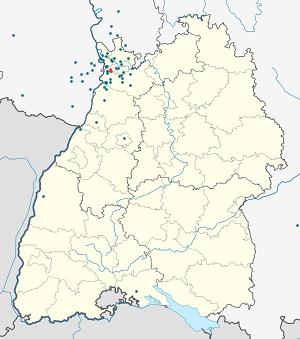 Karte von Schwetzingen mit Markierungen für die einzelnen Unterstützenden
