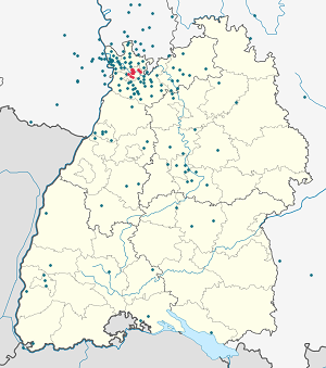 Karte von Heidelberg mit Markierungen für die einzelnen Unterstützenden