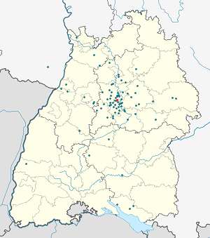 Map of Kornwestheim with markings for the individual supporters