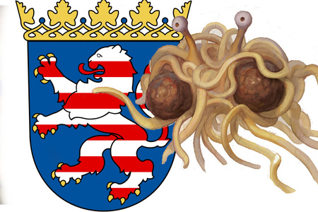 Für einen Bezug auf das fliegende Spaghettimonster in der hessischen