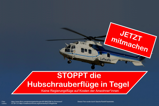 Stoppt Die Hubschrauberfluge In Tegel Online Petition