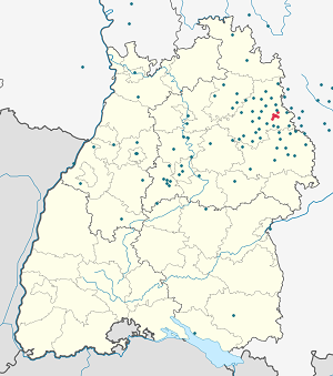 Mapa de Crailsheim con etiquetas para cada partidario.