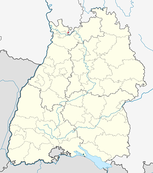 Carte de Arrondissement de Rhin-Neckar avec des marqueurs pour chaque supporter
