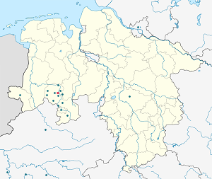 Zemljevid Bersenbrück z oznakami za vsakega navijača
