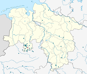 Karte von Hilter am Teutoburger Wald mit Markierungen für die einzelnen Unterstützenden