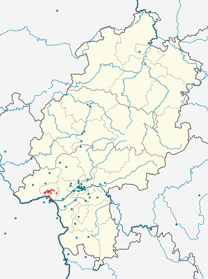 Mapa de Wiesbaden com marcações de cada apoiante