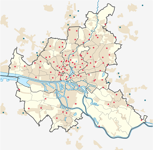 Karte von Hamburg mit Markierungen für die einzelnen Unterstützenden