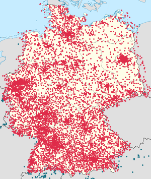 Saksa kartta tunnisteilla jokaiselle kannattajalle