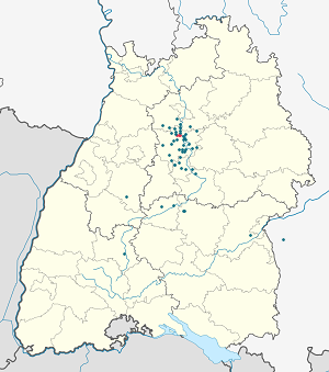 Mapa města Besigheim se značkami pro každého podporovatele 