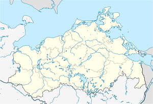 Mapa mesta Greifswald so značkami pre jednotlivých podporovateľov