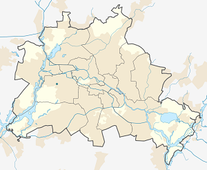 Mapa mesta Mitte so značkami pre jednotlivých podporovateľov