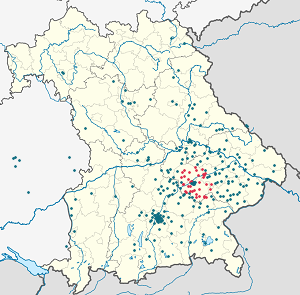 Karte von Landkreis Landshut mit Markierungen für die einzelnen Unterstützenden