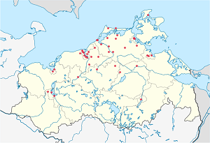 Karta mjesta Mecklenburg-Zapadno Pomorje s oznakama za svakog pristalicu