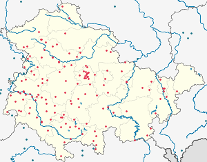 Karte von Thüringen mit Markierungen für die einzelnen Unterstützenden