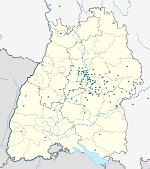 Mapa města Laichingen se značkami pro každého podporovatele 