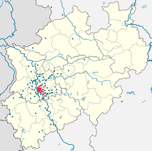 Karte von Düsseldorf mit Markierungen für die einzelnen Unterstützenden