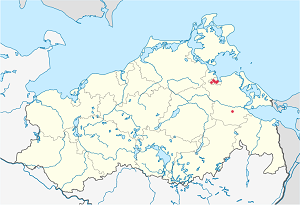 Karte von Mecklenburg-Vorpommern mit Markierungen für die einzelnen Unterstützenden