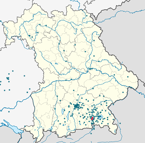 Karte von Rosenheim mit Markierungen für die einzelnen Unterstützenden