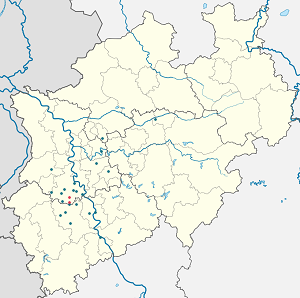 Karte von Rommerskirchen mit Markierungen für die einzelnen Unterstützenden