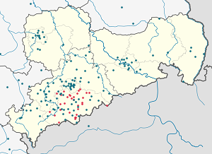 Mapa mesta Sehmatal so značkami pre jednotlivých podporovateľov