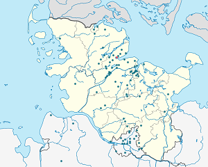 Zemljevid Eckernförde z oznakami za vsakega navijača