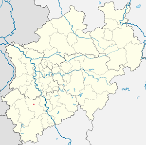 Zemljevid Rhein-Erft-Kreis z oznakami za vsakega navijača