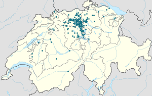 Kart over Aarau med markører for hver supporter