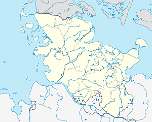 Mapa města Haseldorf se značkami pro každého podporovatele 