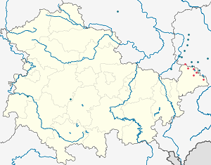 Zemljevid Altenburger Land z oznakami za vsakega navijača