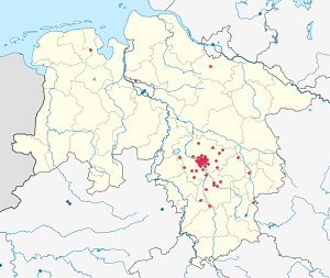 Карта на Долна Саксония с маркери за всеки поддръжник