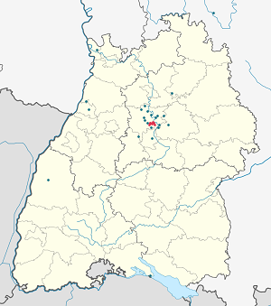 Карта на Лудвигсбург с маркери за всеки поддръжник
