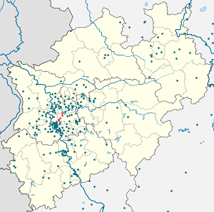 Karte von Ratingen mit Markierungen für die einzelnen Unterstützenden