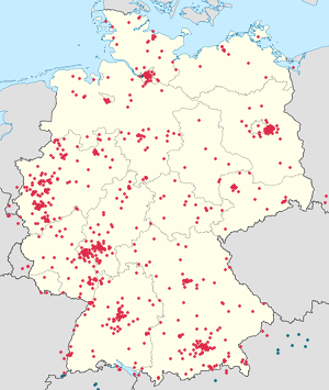 Karte von Deutschland mit Markierungen für die einzelnen Unterstützenden