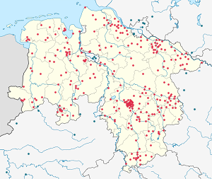 Karte von Niedersachsen mit Markierungen für die einzelnen Unterstützenden