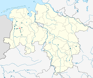 Karte von Esterwegen mit Markierungen für die einzelnen Unterstützenden