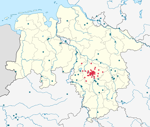 Karte von Region Hannover mit Markierungen für die einzelnen Unterstützenden