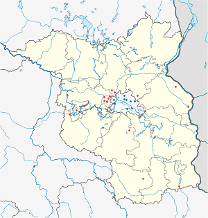 Mapa města Braniborsko se značkami pro každého podporovatele 