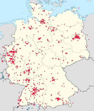 Karte von Deutschland mit Markierungen für die einzelnen Unterstützenden