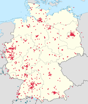 Karte von Deutschland mit Markierungen für die einzelnen Unterstützenden